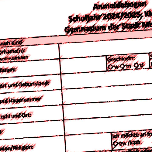 Formulare zur Anmeldung